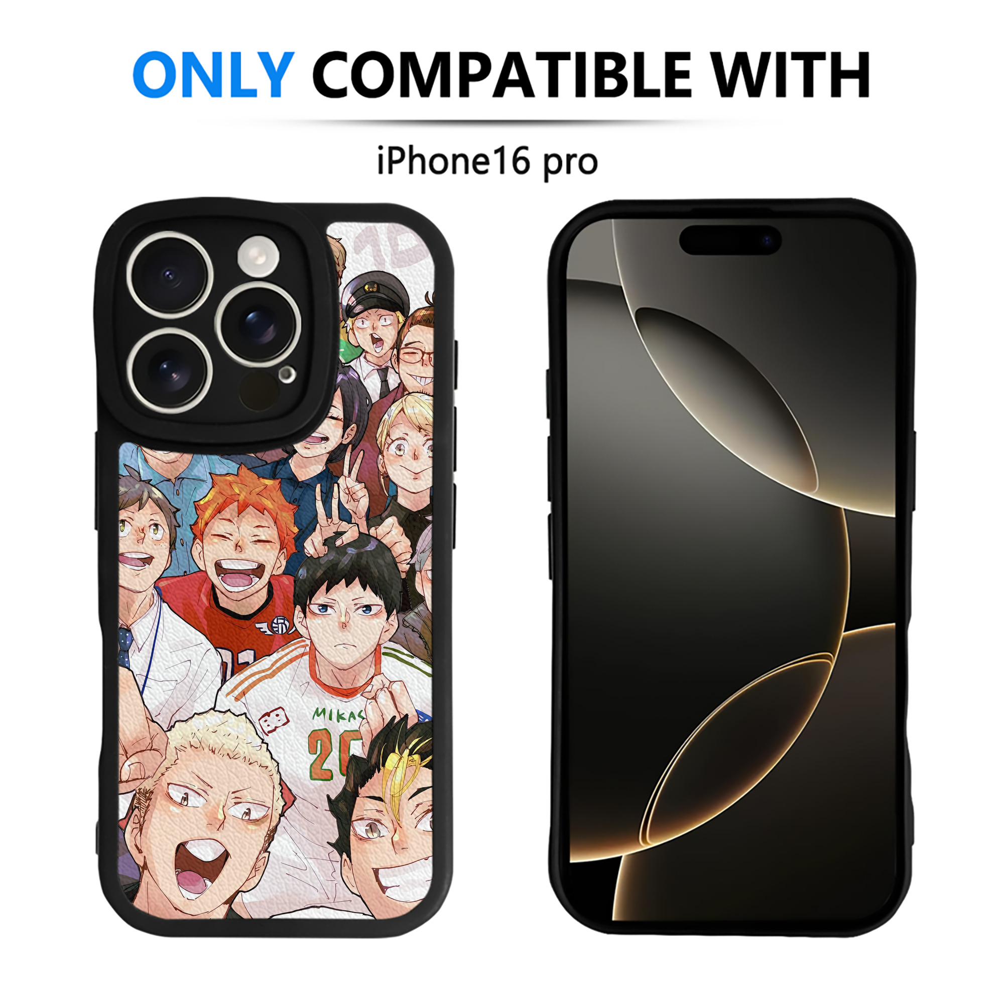 （画像用） ハイキュー!! Haikyu!! 【iPhone 16シリーズ対応】シリコンスマホケース（レザー調） 材質：シリコン